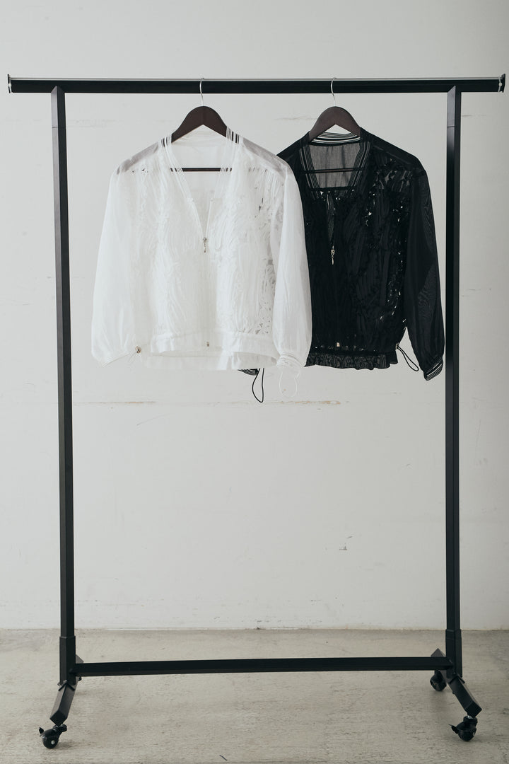 【着回しセット】[SET]モチーフ付きシアーブルゾン+モチーフ付きシアーブルゾン(2set)