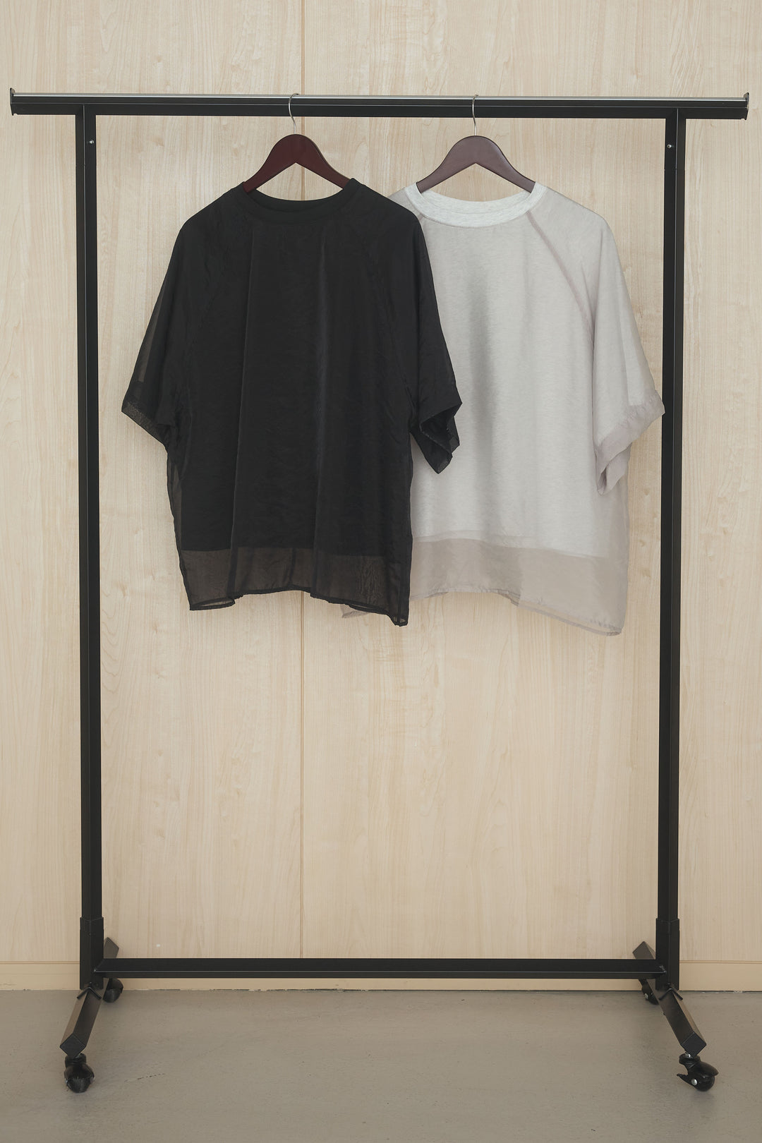 【着回しセット】[SET]オーガンジー重ねBIGTシャツ+オーガンジー重ねBIGTシャツ(2set)
