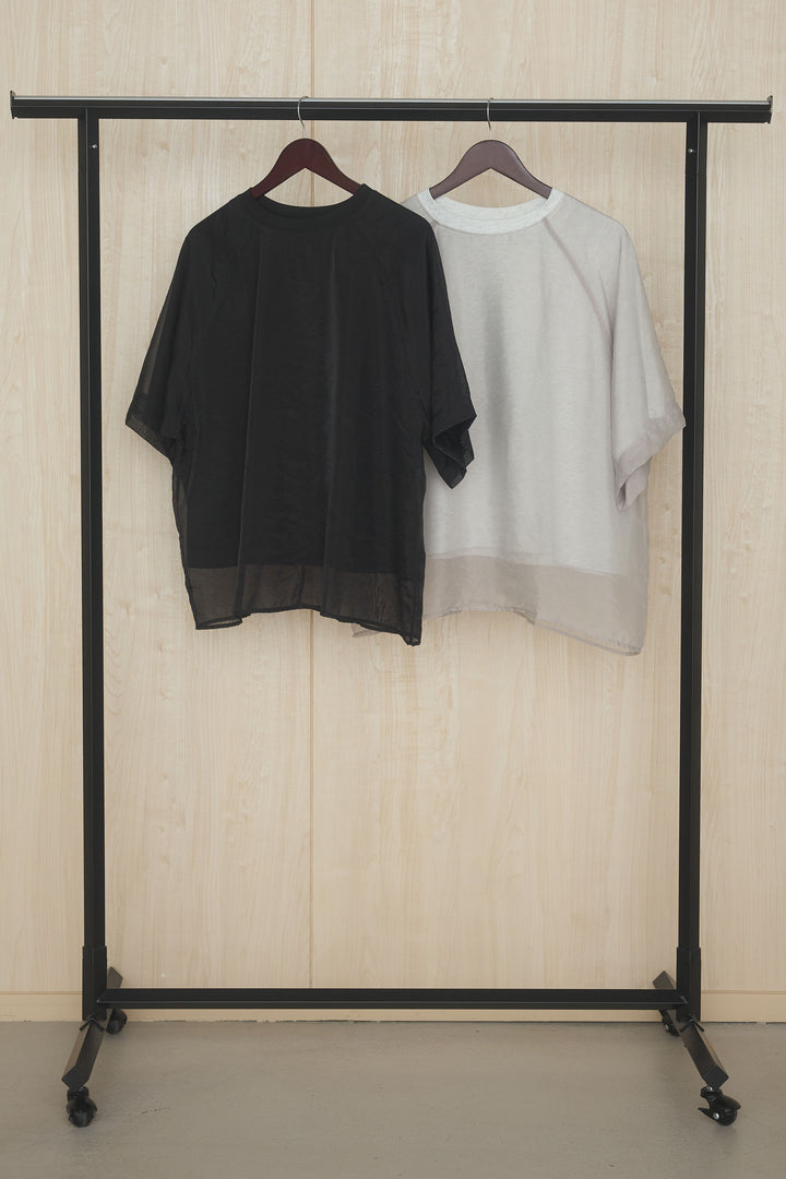 【着回しセット】[SET]オーガンジー重ねBIGTシャツ+オーガンジー重ねBIGTシャツ(2set)