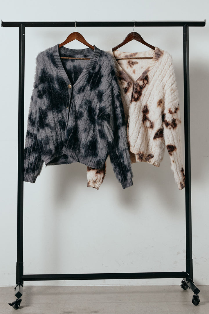 【着回しセット】[SET]タイダイ柄シャギーニットカーディガン+タイダイ柄シャギーニットカーディガン(2set)