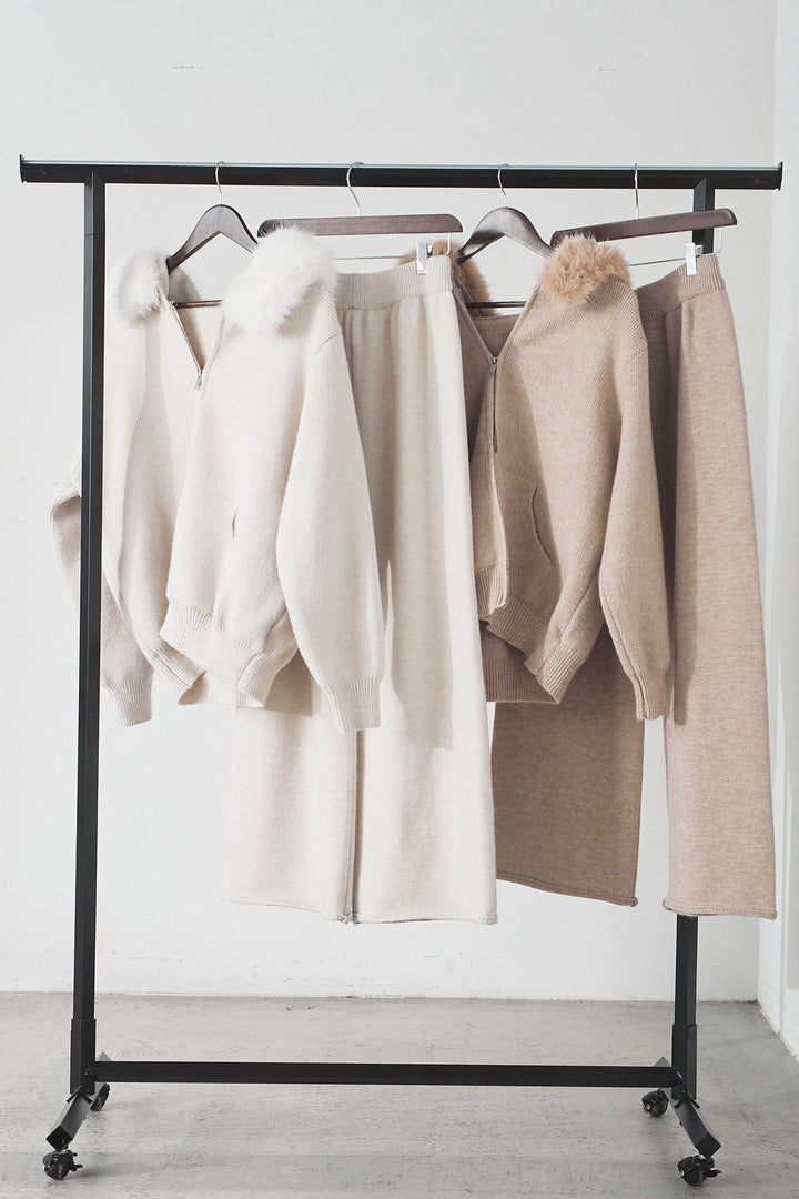 【着回しセット】[SET]ファー付きフーディーニットSETUP+ファー付きフーディーニットSETUP(2set)