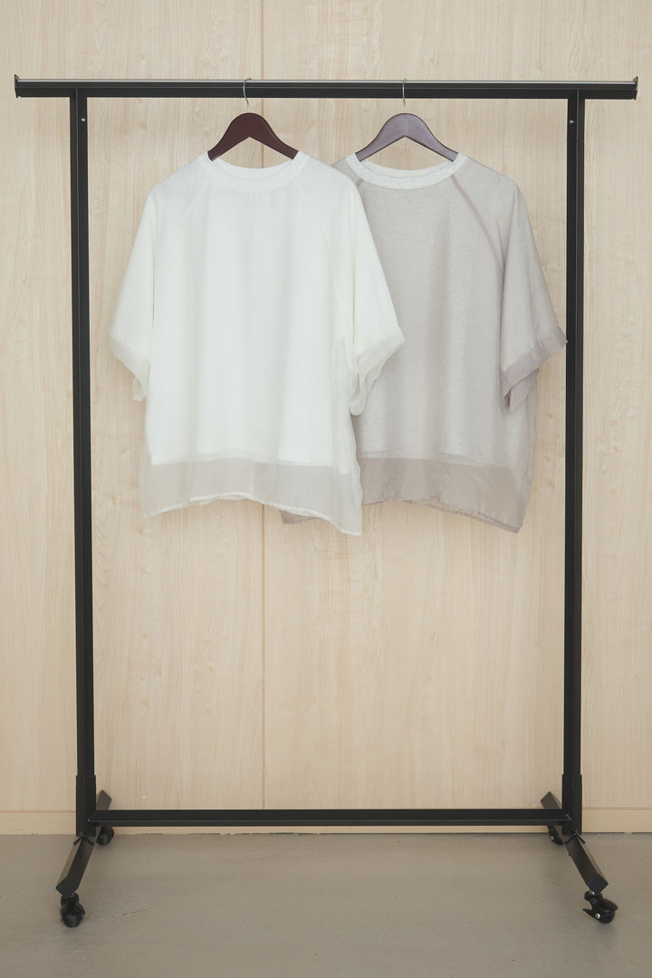 【着回しセット】[SET]オーガンジー重ねBIGTシャツ+オーガンジー重ねBIGTシャツ(2set)