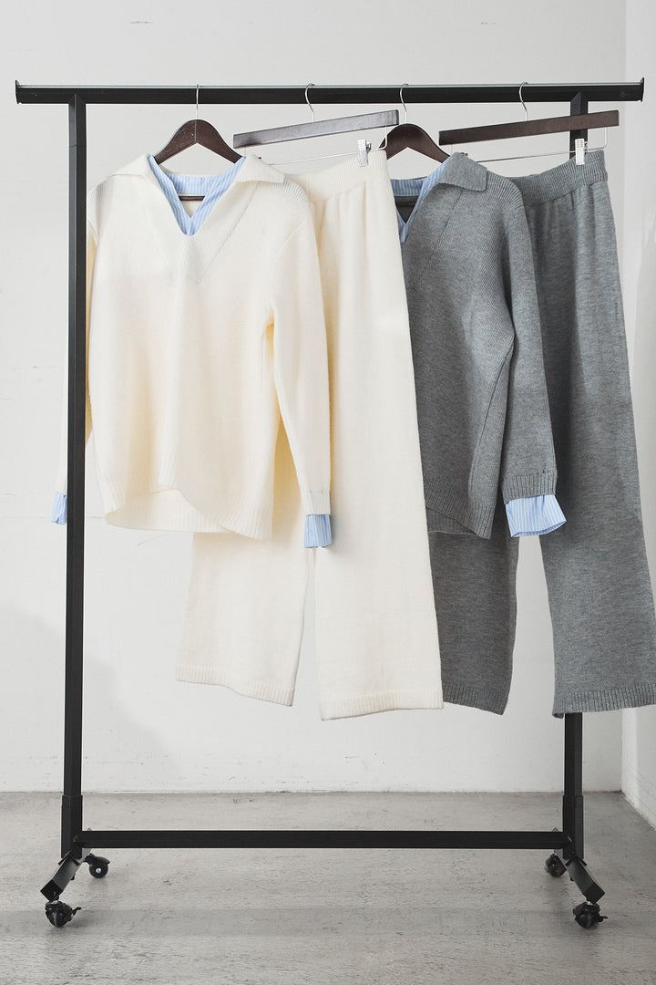 【着回しセット】[SET]ストライプドッキングニットポロSETUP+ストライプドッキングニットポロSETUP(2set)