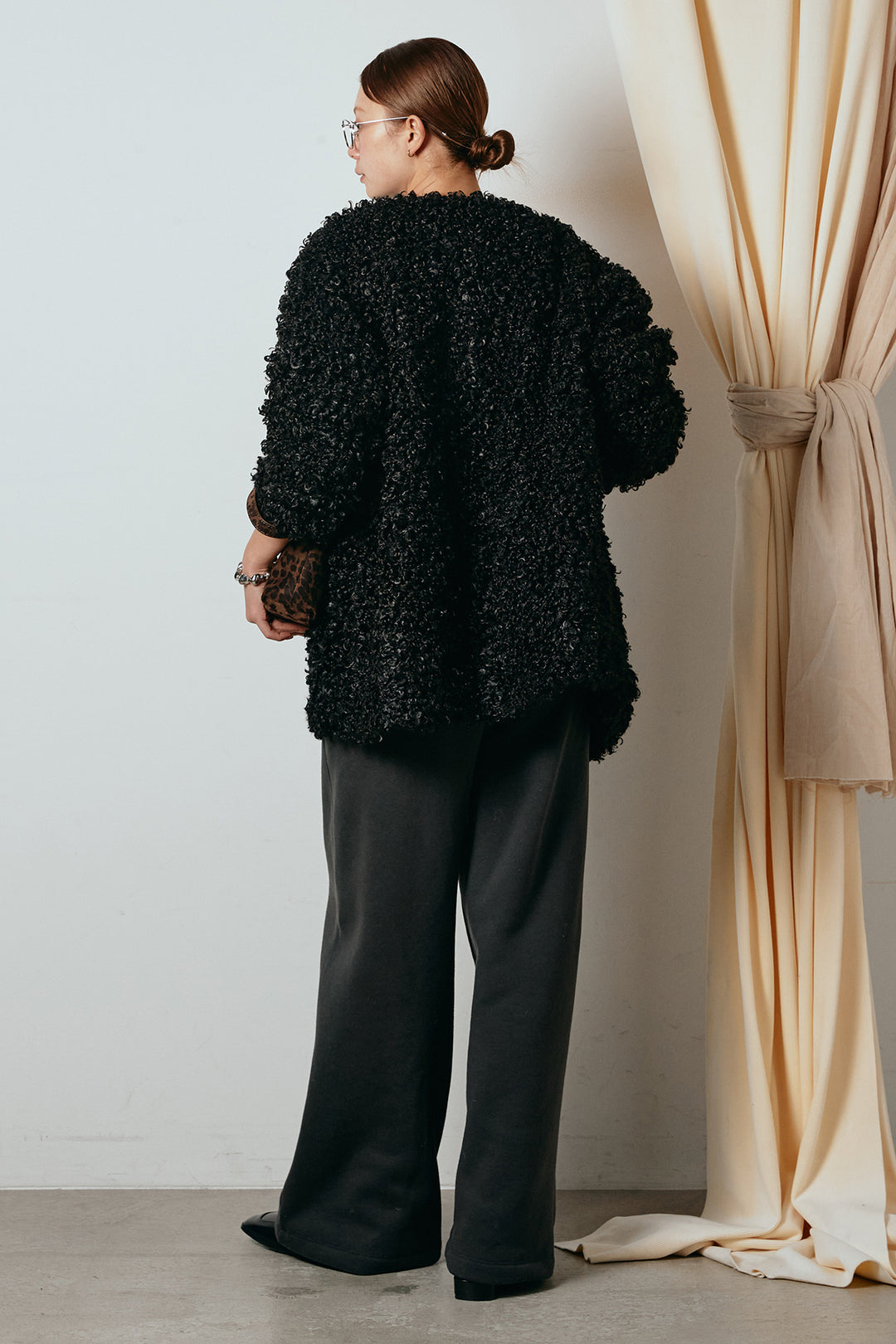 [SET]シープライクファージャケット+裏起毛スウェットワイドパンツ(2set)