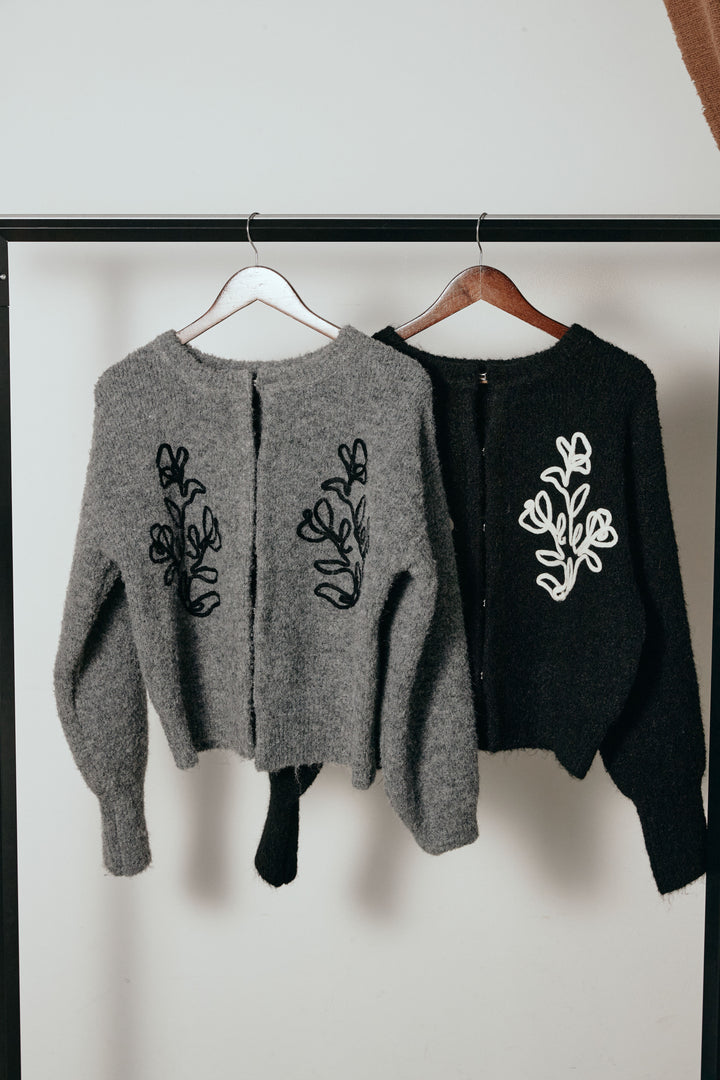 【着回しセット】[SET]テープ刺繍ニットカーディガン+テープ刺繍ニットカーディガン(2set)