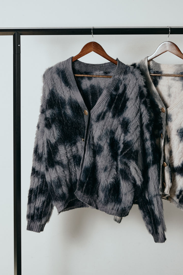 【着回しセット】[SET]タイダイ柄シャギーニットカーディガン+タイダイ柄シャギーニットカーディガン(2set)