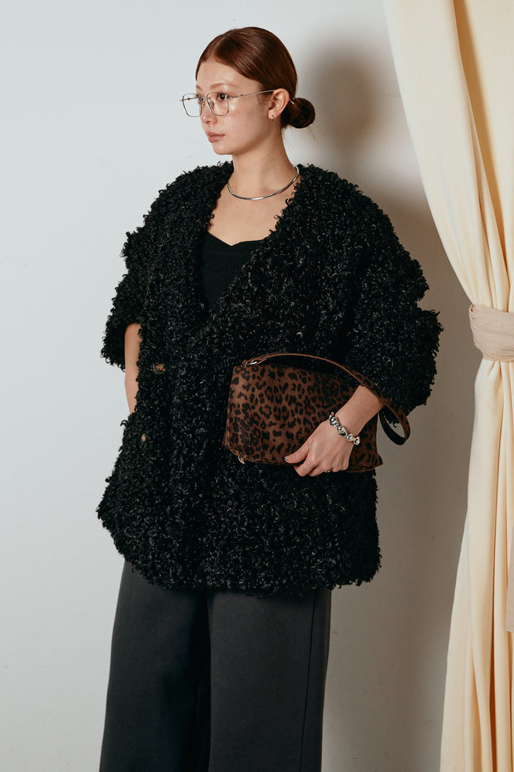 [SET]シープライクファージャケット+裏起毛スウェットワイドパンツ(2set)