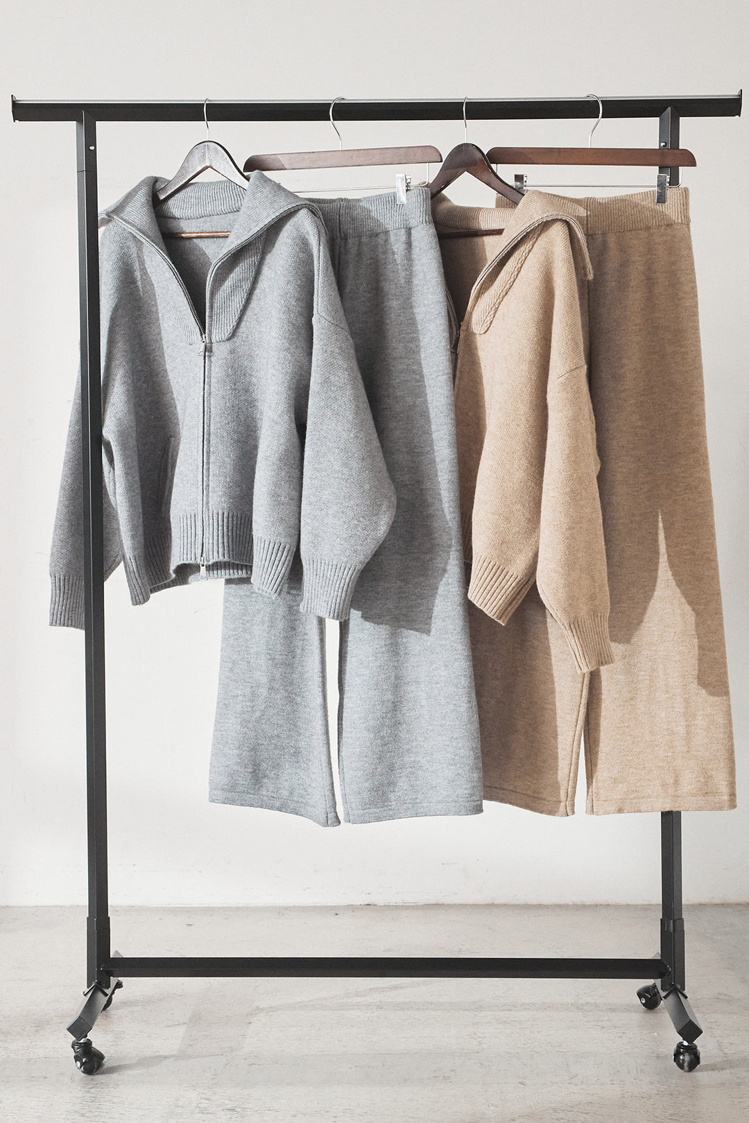 【着回しセット】[SET]ビッグカラーダブルジップニットSETUP+ビッグカラーダブルジップニットSETUP(2set)