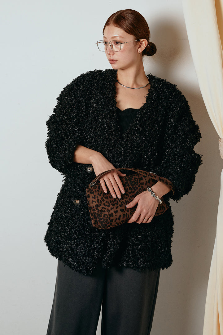 [SET]シープライクファージャケット+裏起毛スウェットワイドパンツ(2set)