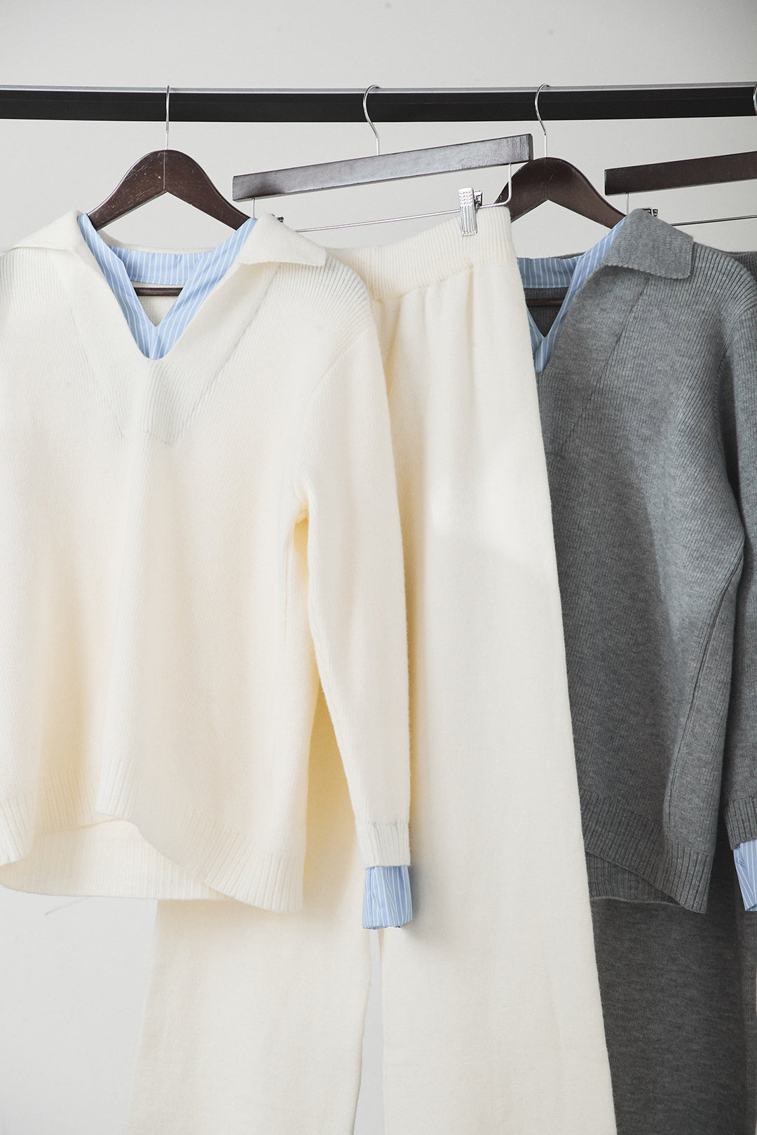 【着回しセット】[SET]ストライプドッキングニットポロSETUP+ストライプドッキングニットポロSETUP(2set)