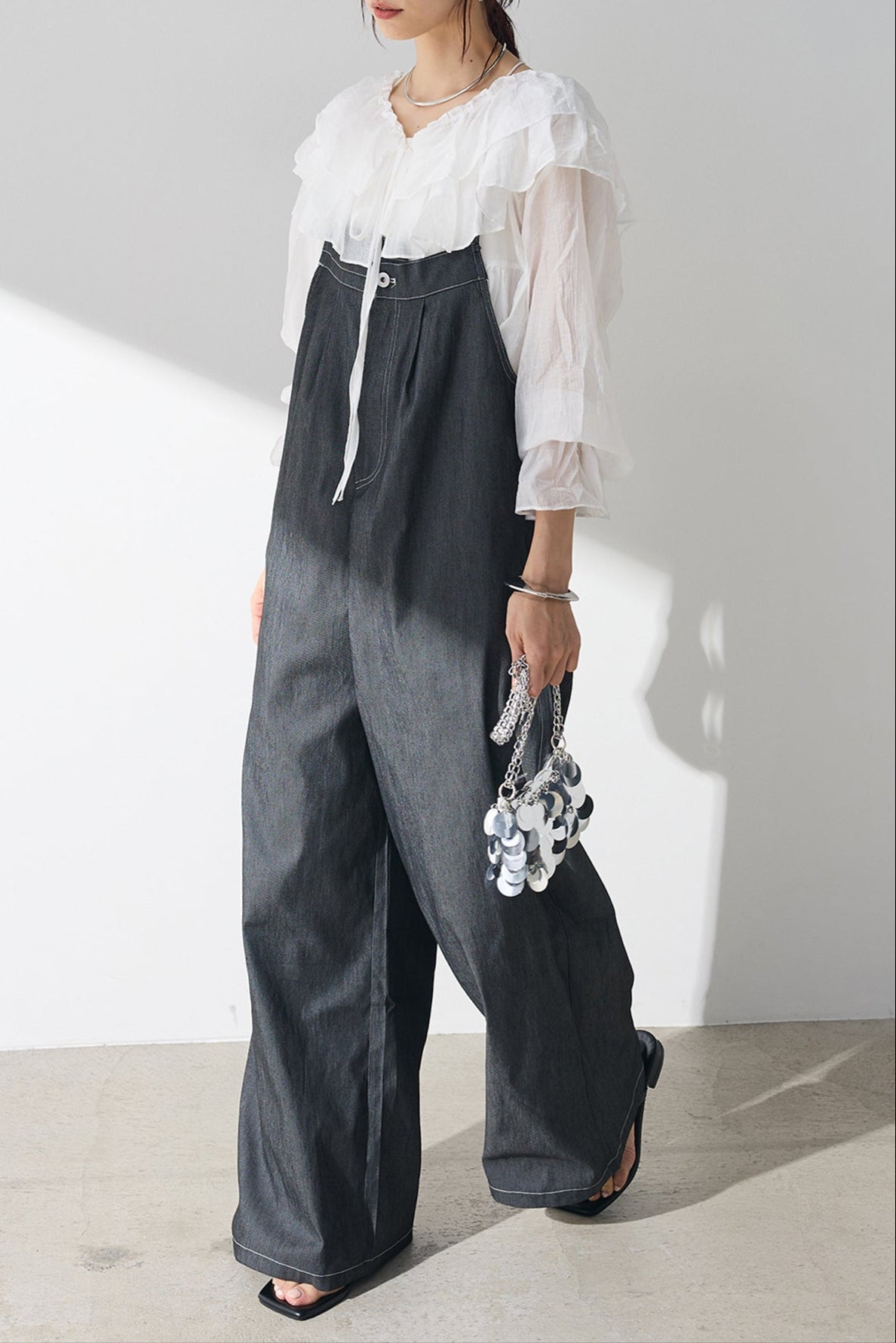 新品 ESICA デニムサロペット＋ブラウス