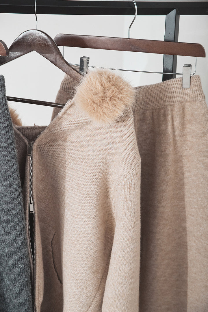 【着回しセット】[SET]ファー付きフーディーニットSETUP+ファー付きフーディーニットSETUP(2set)