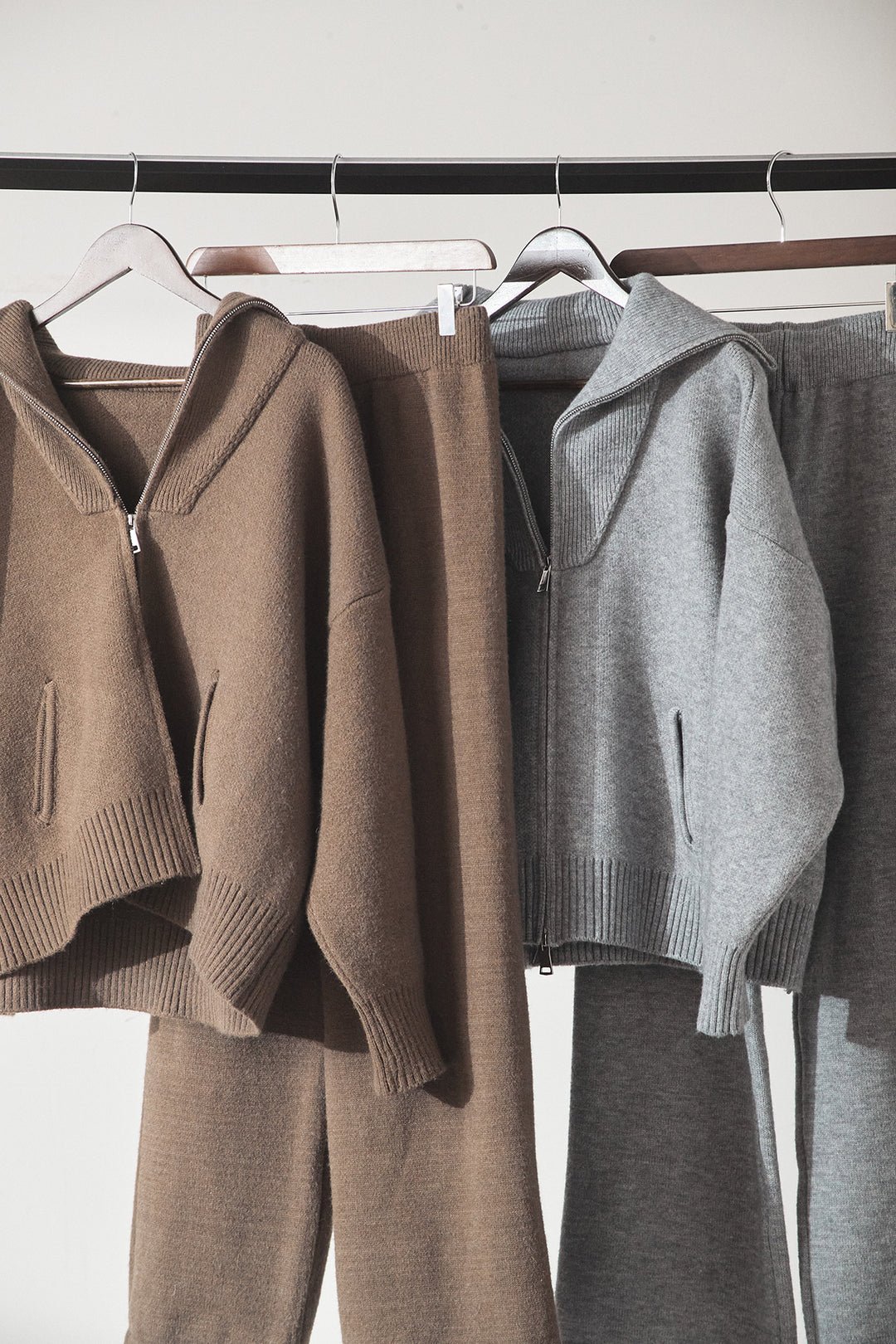 【着回しセット】[SET]ビッグカラーダブルジップニットSETUP+ビッグカラーダブルジップニットSETUP(2set)