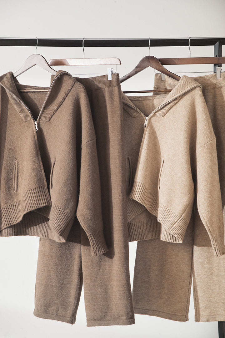 【着回しセット】[SET]ビッグカラーダブルジップニットSETUP+ビッグカラーダブルジップニットSETUP(2set)