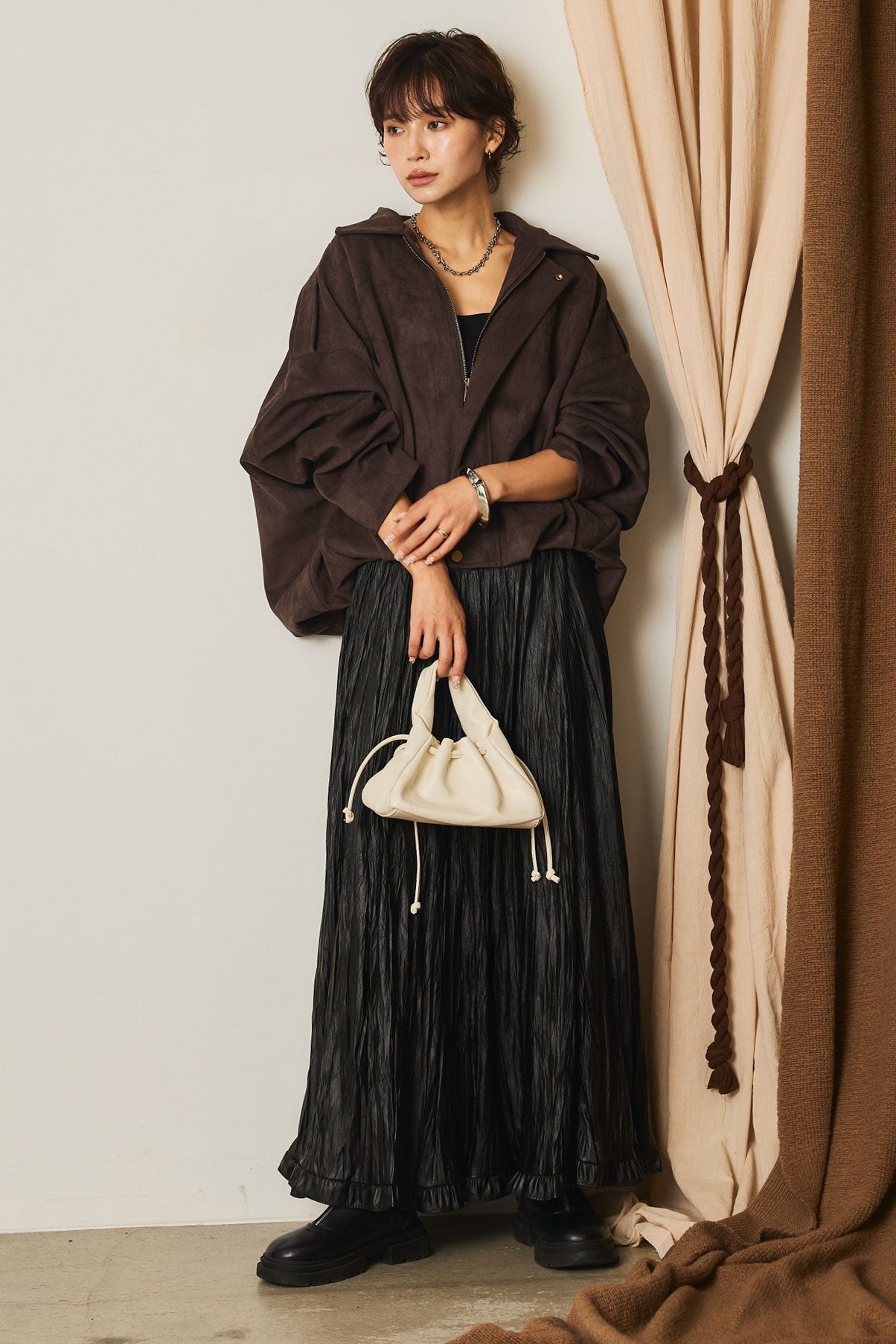 新品未使用　ESICA ハーフスリーブジャケット　グレー シアーハーフスリーブシングルジャケット | allureville (Women