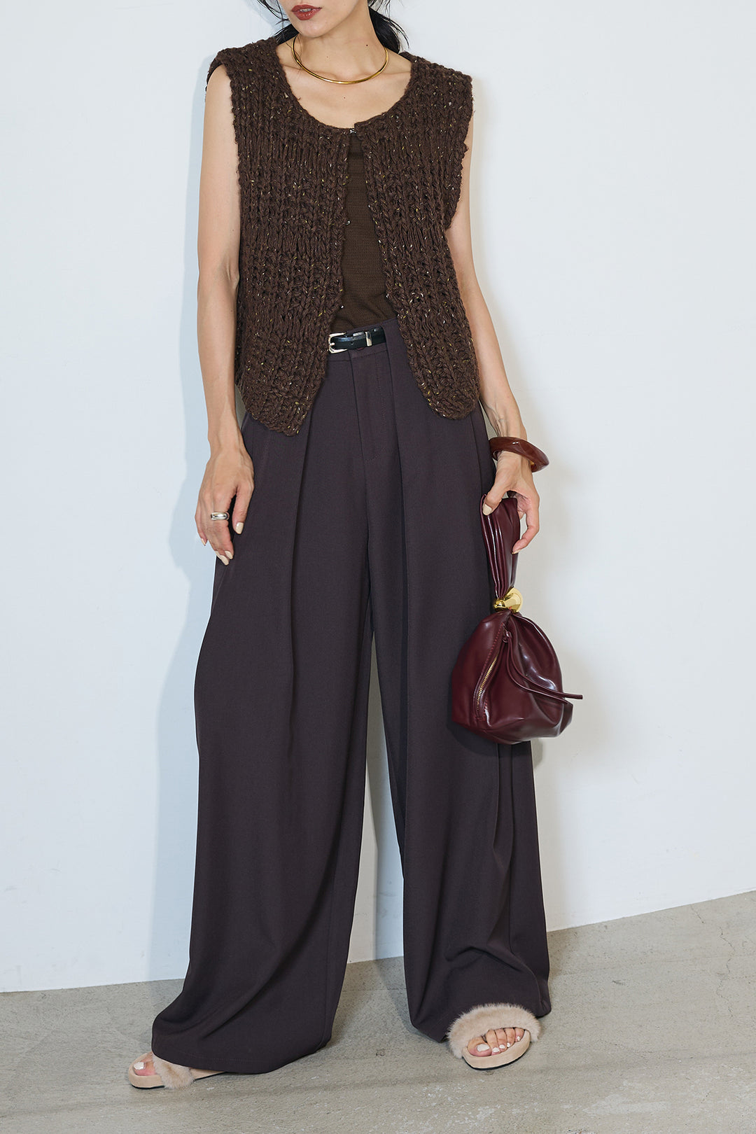 【即納】ネップハンドロービングニットベスト