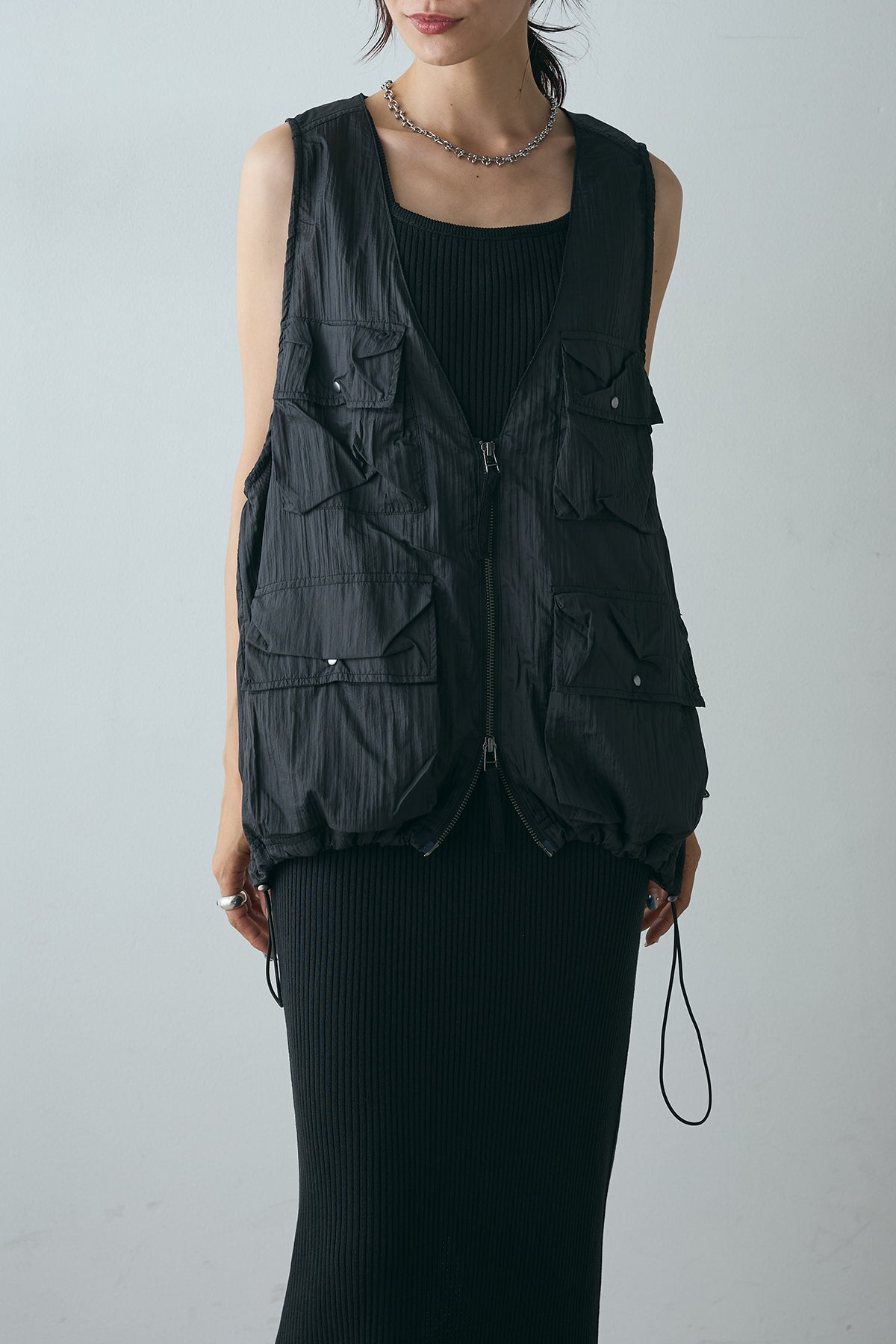 ロゴシアートップス　ライトグレー　ブラック　esica エシカ　frene TOPS – ESICA
