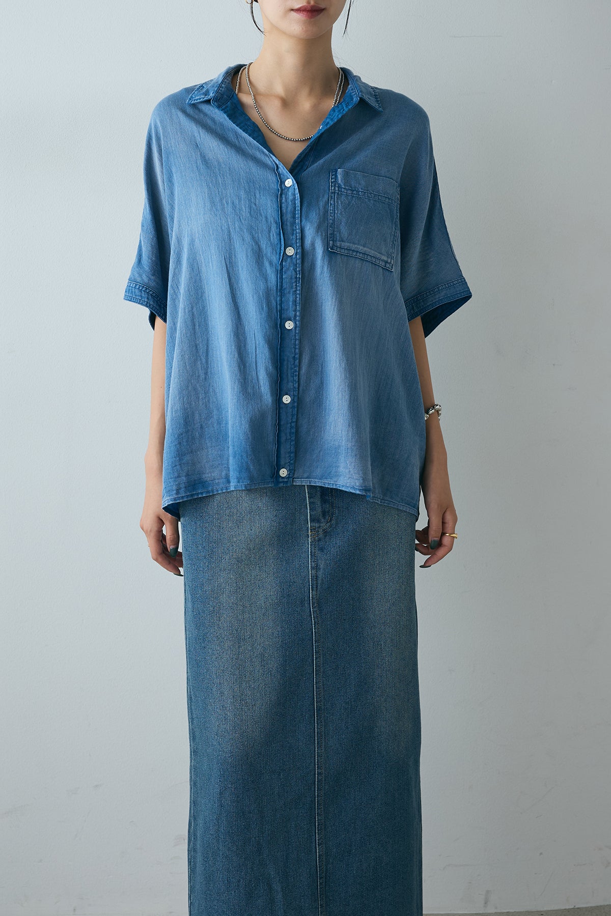 完売品 St.cecilia オスカルブラウス オーバーサイズ 日本製 ブルーF St.cecilia セイルブラウス – GIRLISH