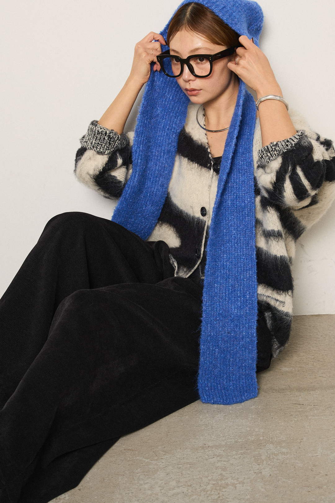 ブークレーイヤーフラップビーニー/ブルー