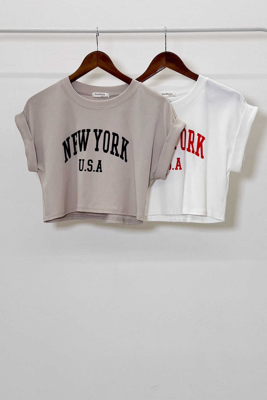 [着回しセット]ショート丈NEWYORKロゴTシャツ+ショート丈NEWYORKロゴTシャツ(2set)