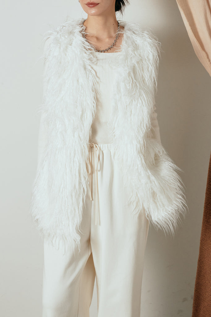 Lemonplet ホワイトエコファーベスト♡Ｓサイズ ショート丈エコファーベスト – Sirin Online Store