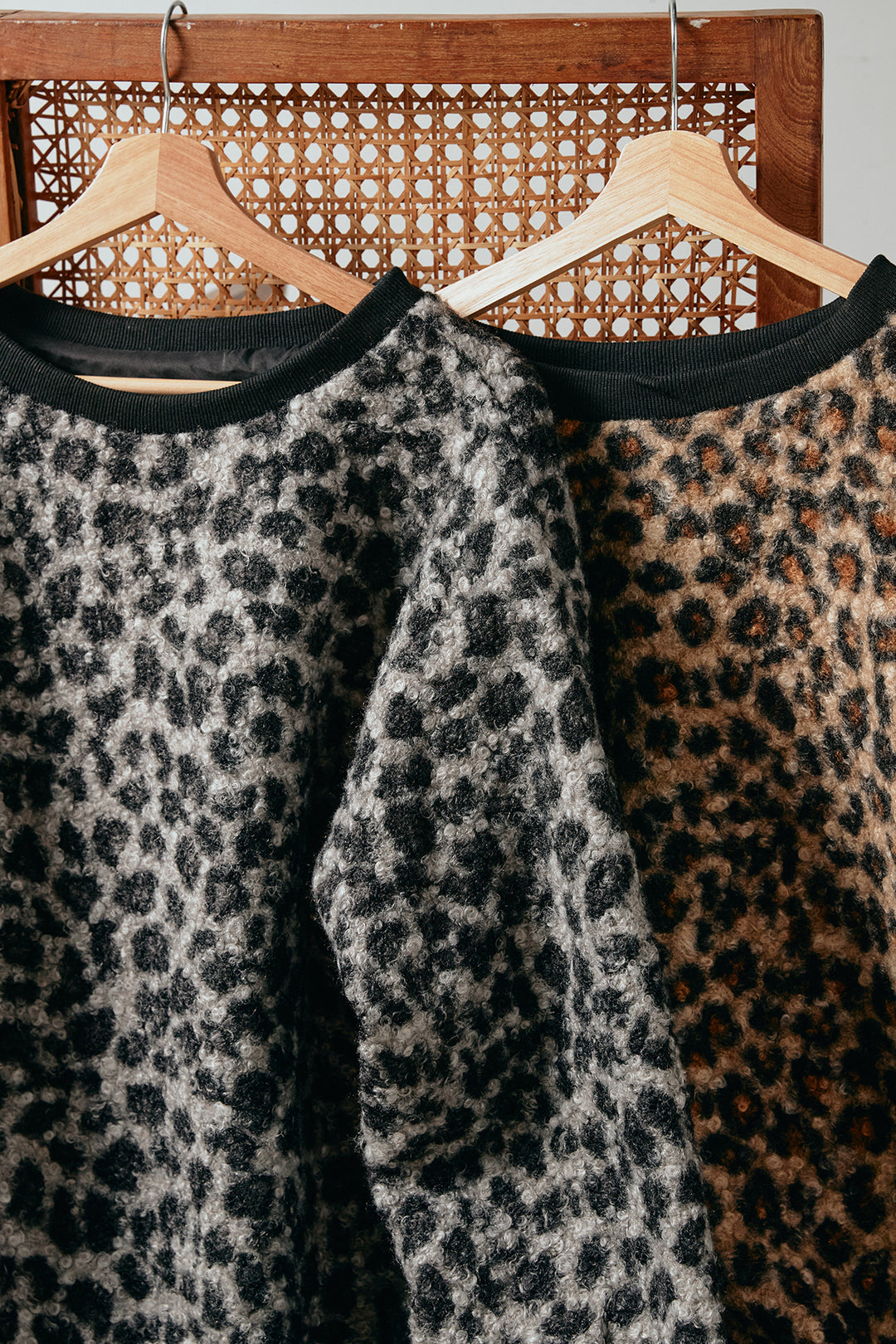 レオパード柄ボアトップス/コーヒー