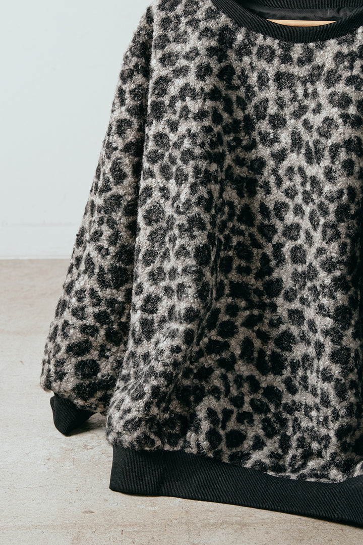 レオパード柄ボアトップス/コーヒー