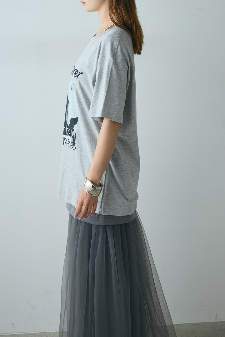 モノトーンフォトプリントTシャツ
