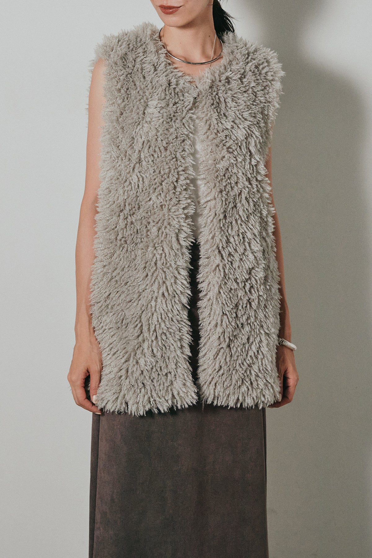 ミドル丈プードルボアベスト – ESICA