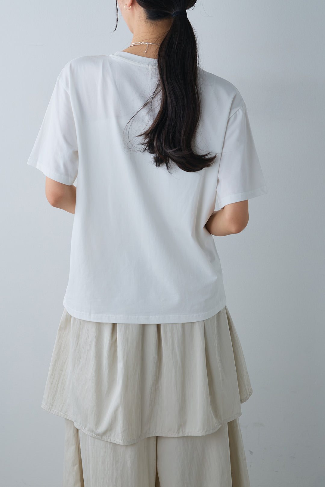 [SET]PARISフォトTシャツ+パッド付きスクエアネックリブニットワンピース(2set)