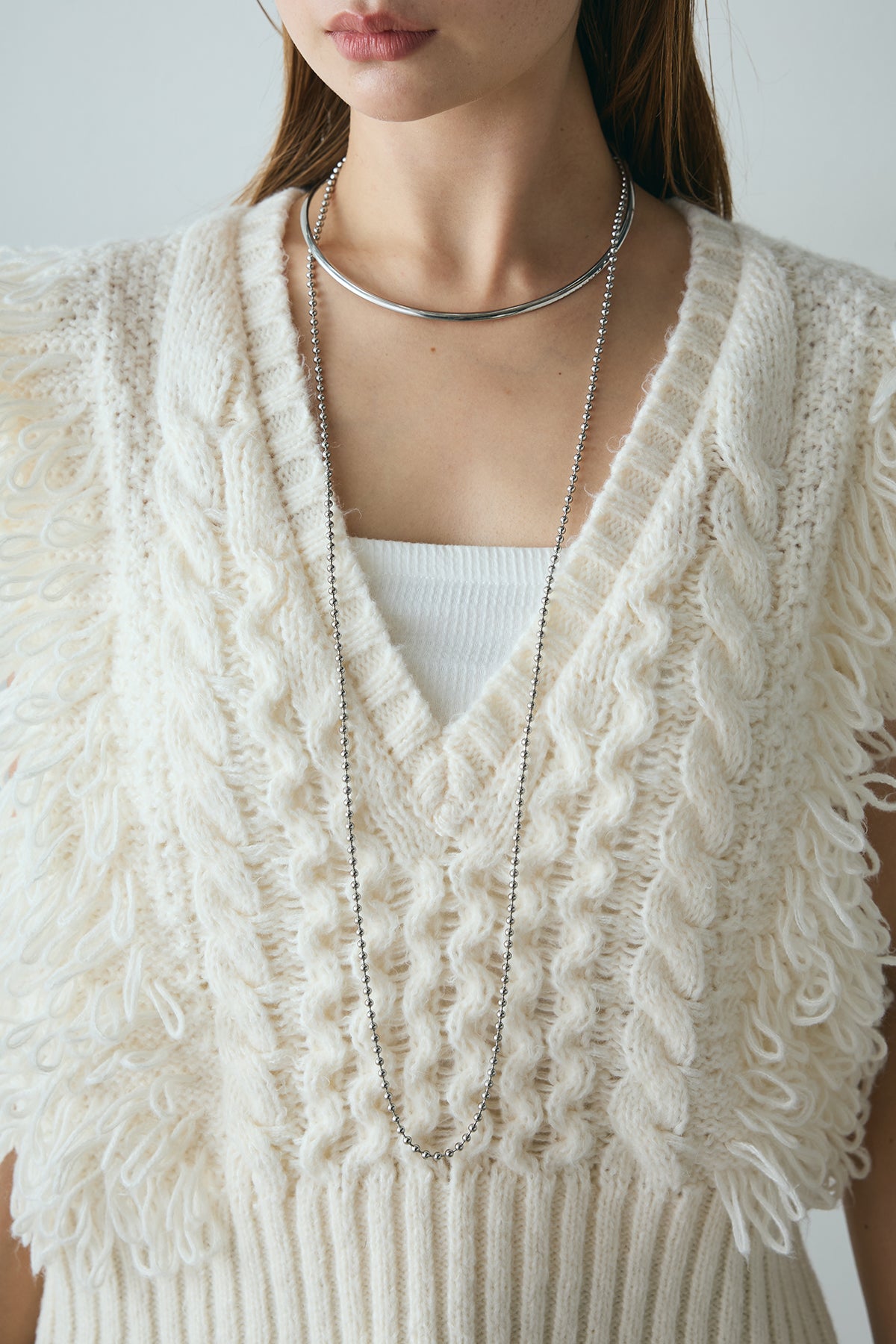 BLAMINKブラミンク Vネックニットベスト ヤク毛 BLAMINK（ベスト/ジレ