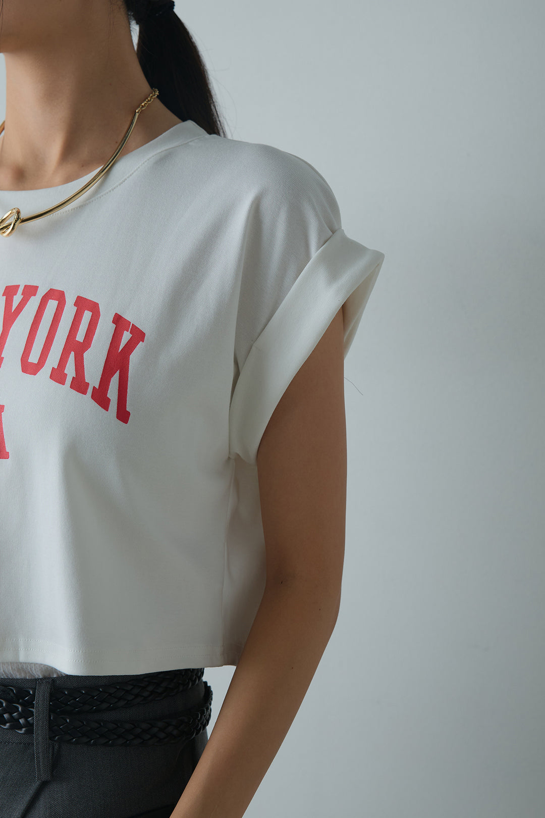 [着回しセット]ショート丈NEWYORKロゴTシャツ+ショート丈NEWYORKロゴTシャツ(2set)