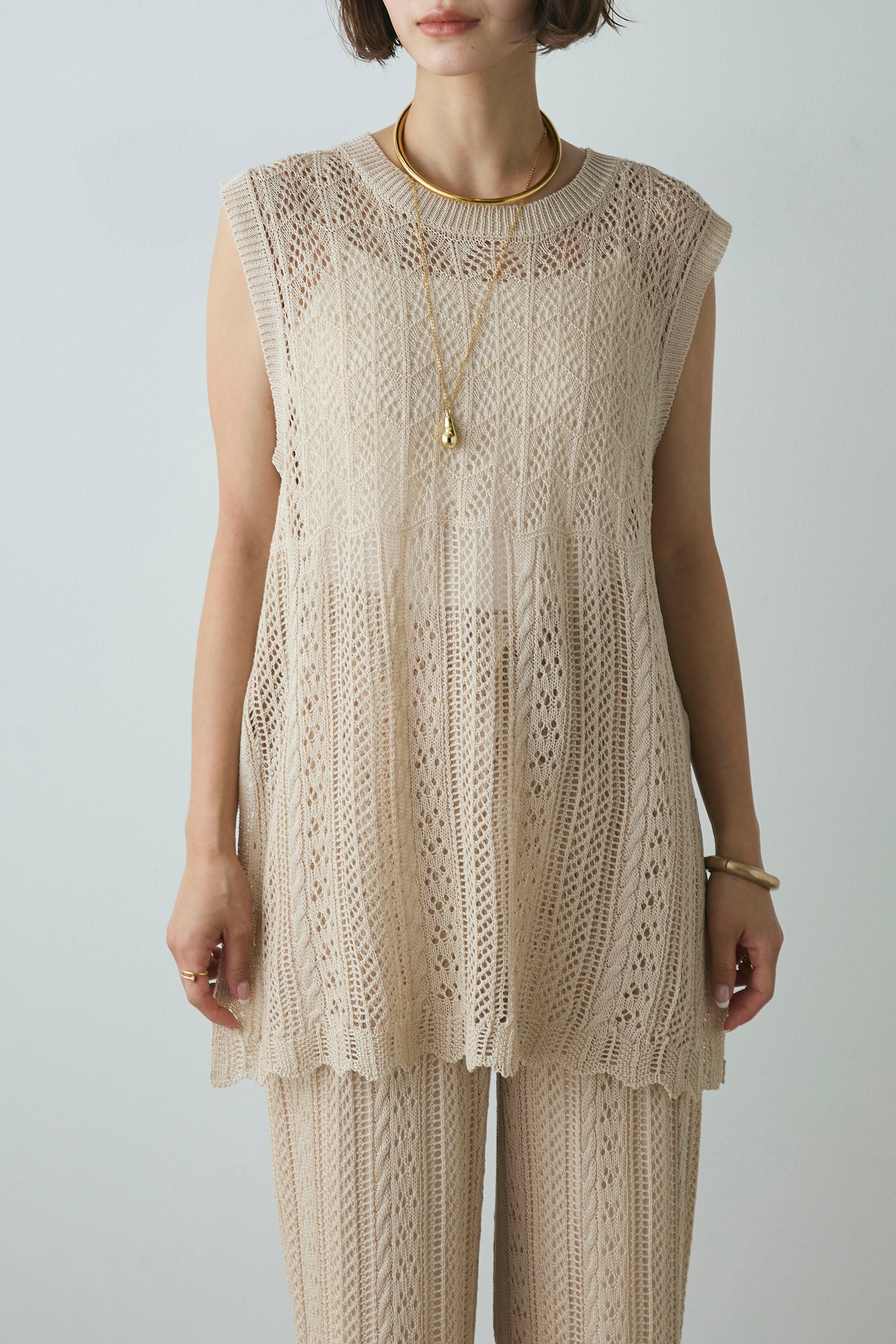 OUR LEGACY box sleeveless cotton crochet Box Sleeveless Tie Dye