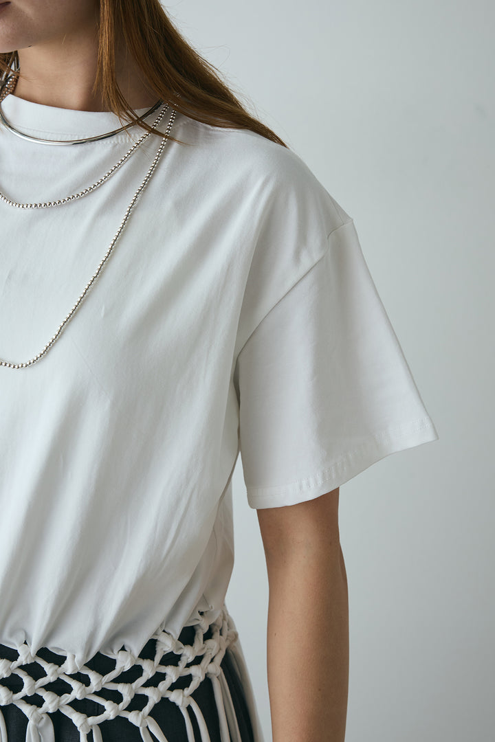 [SET]裾フリンジデザインTシャツ+ビッグシルエットワイドパンツ(2set)
