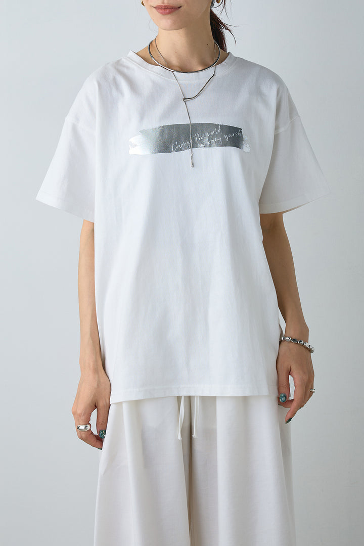 かすれ箔プリントTシャツ