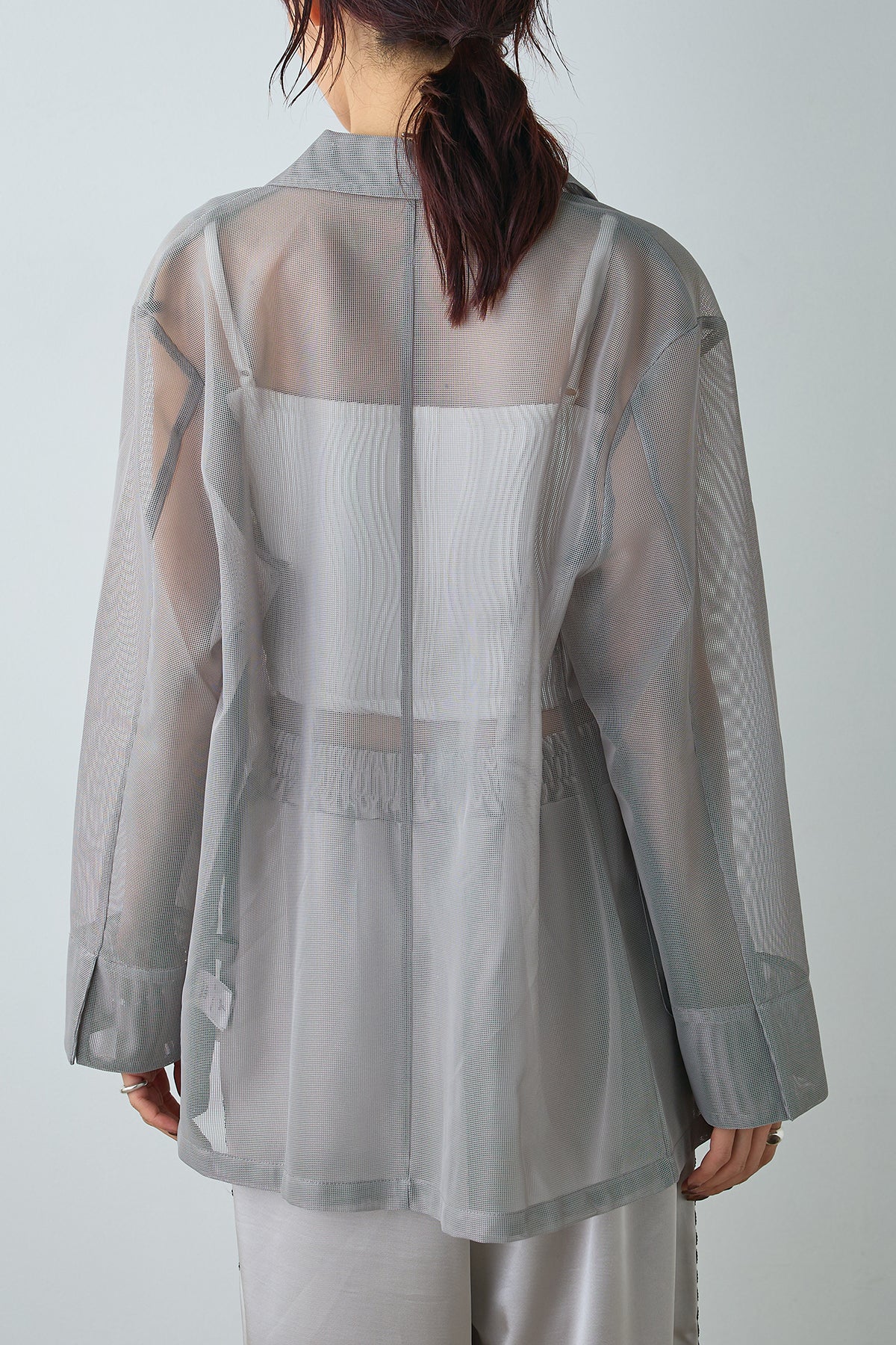 SET]シアーダブルテーラードジャケット+サテンレースライン