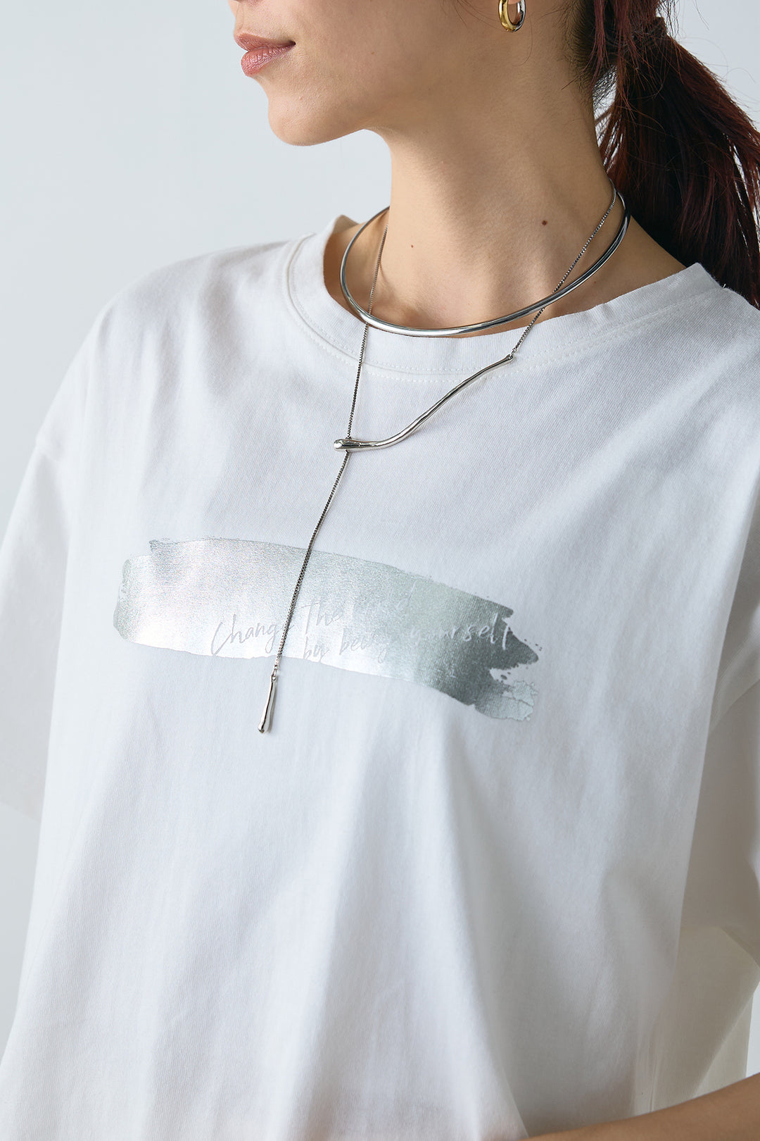 かすれ箔プリントTシャツ