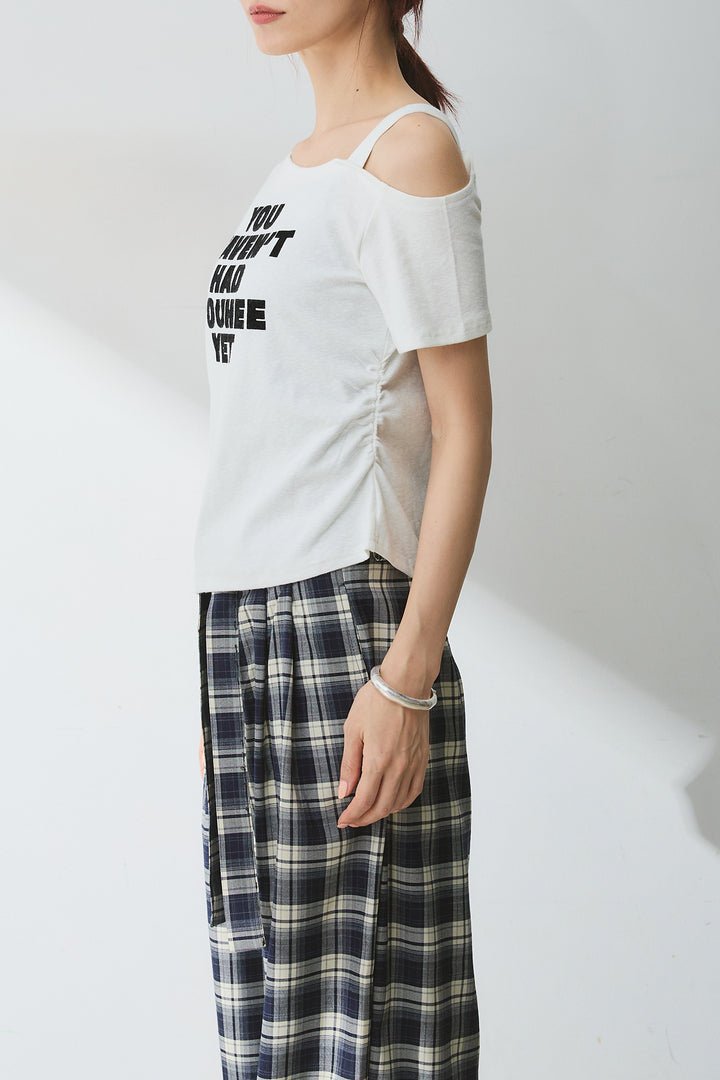[SET]テキストロゴワンショルTシャツ+2WAYデニムベアサロペット(2set)
