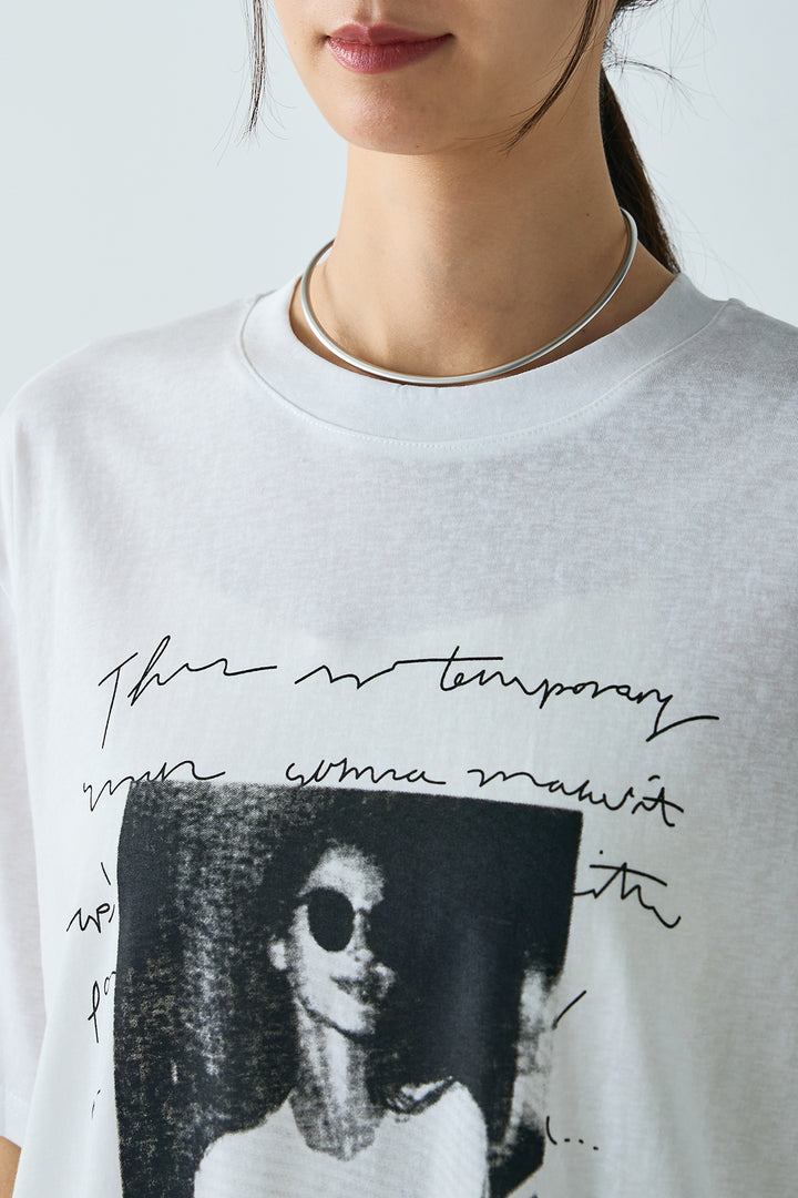 ニュアンス英字フォトプリントTシャツ