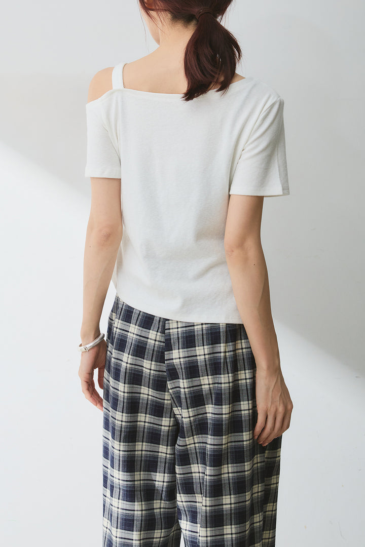 [SET]テキストロゴワンショルTシャツ+2WAYデニムベアサロペット(2set)