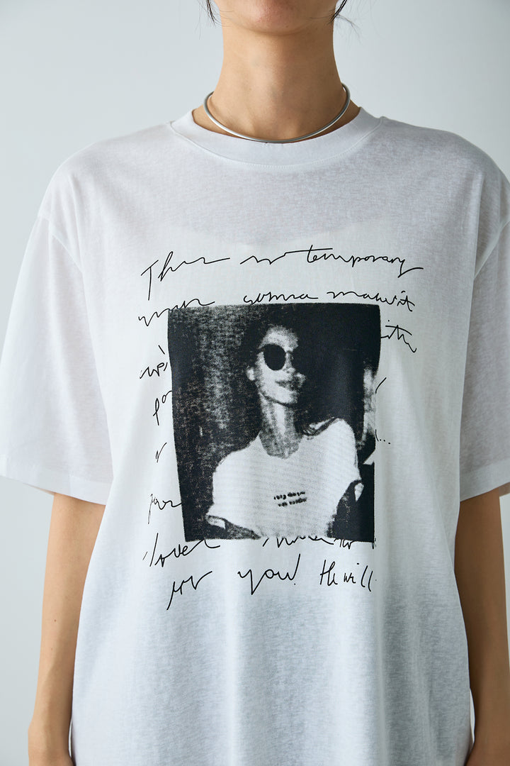 ニュアンス英字フォトプリントTシャツ