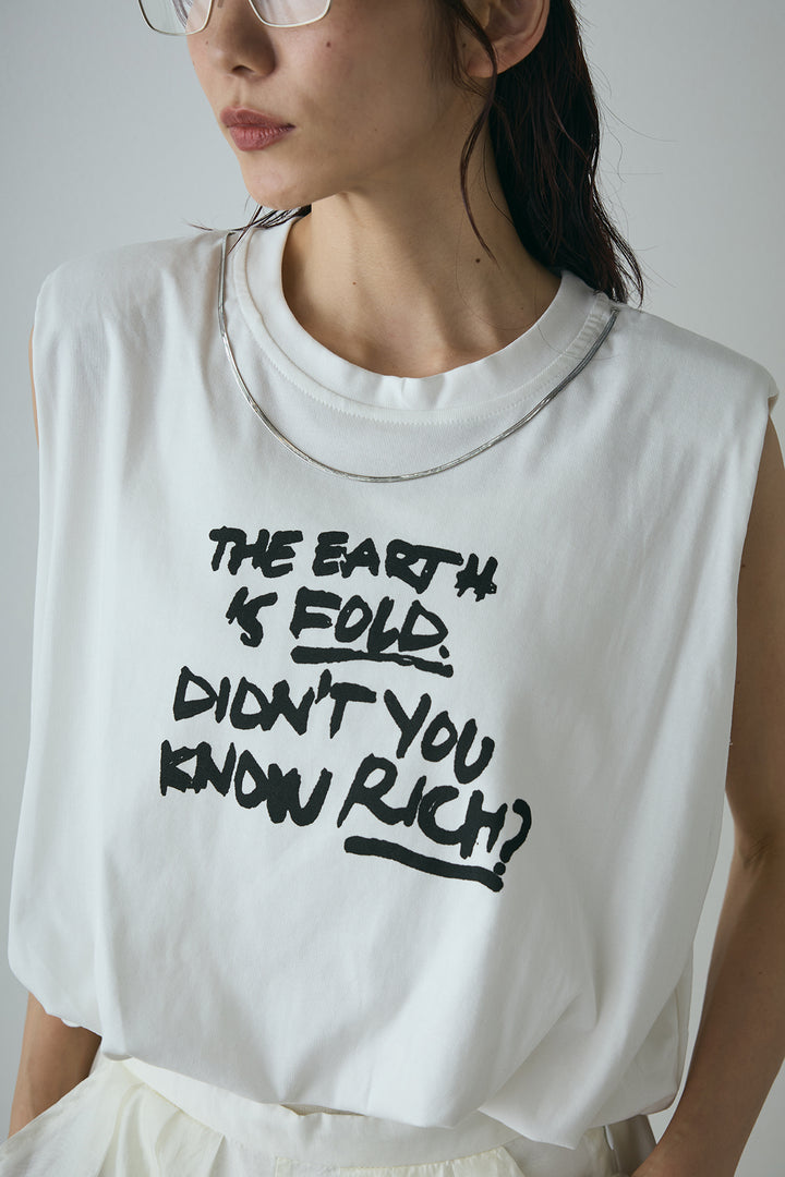 シルバーネックレス付きロゴTシャツ