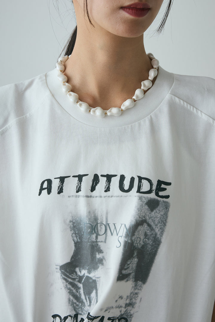 サイドデザインプリントTシャツ