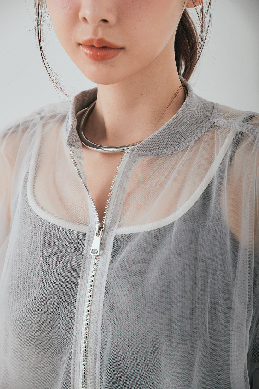 エアリーチュールスリーブシアーブルゾン