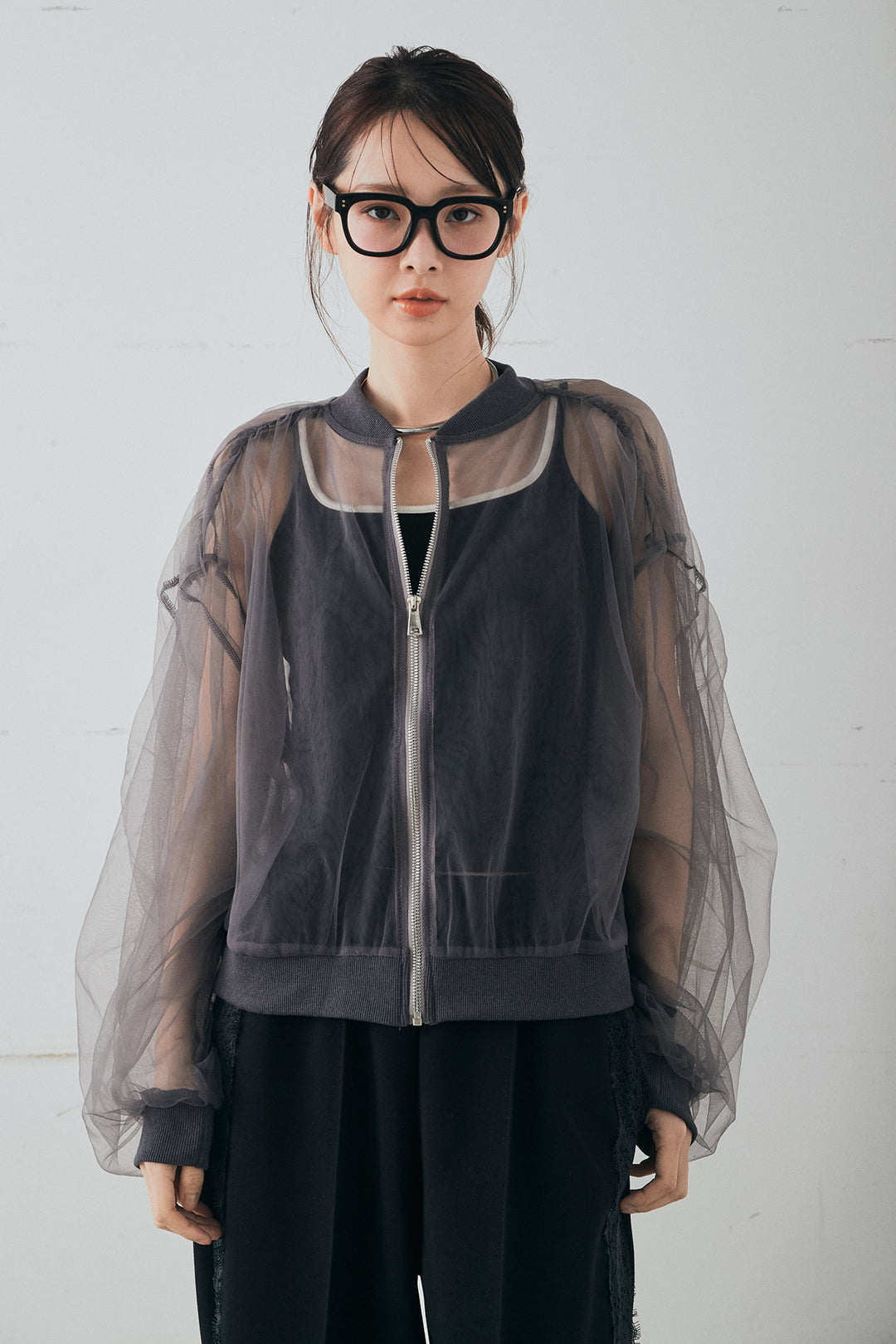 エアリーチュールスリーブシアーブルゾン