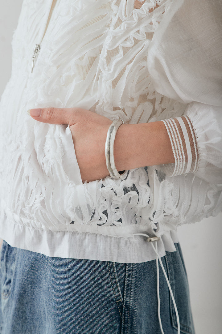 モチーフ付きシアーブルゾン