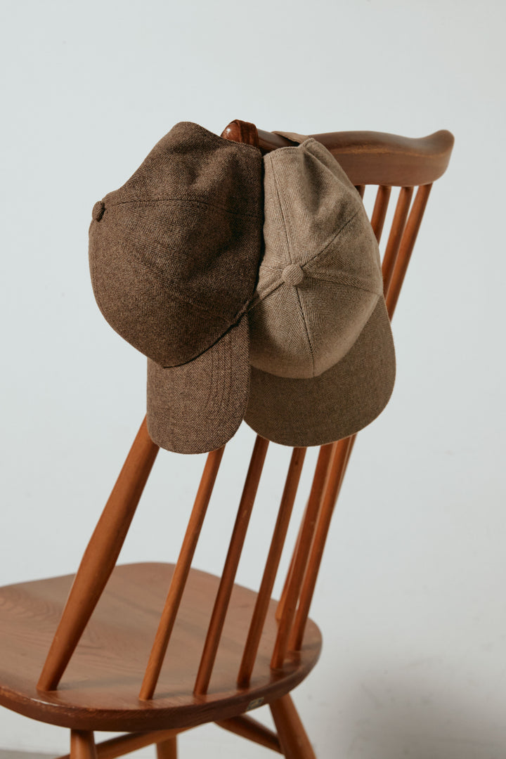 スエードライク配色ツイードキャップ/ベージュ