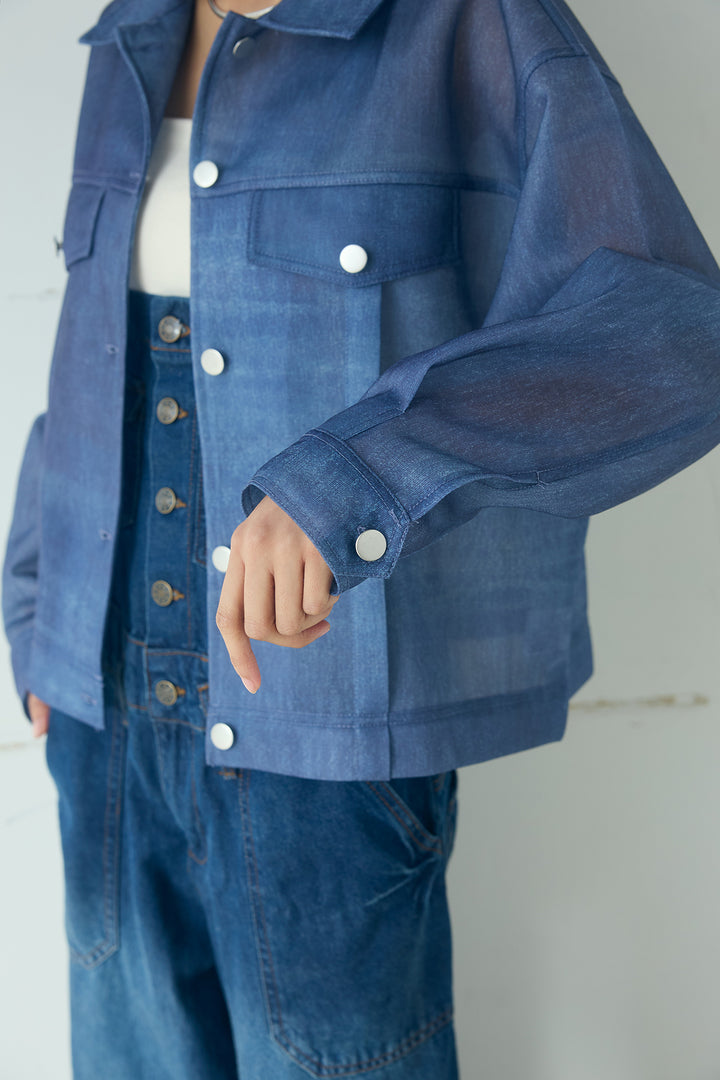 デニム風シアーダンボールジャケット