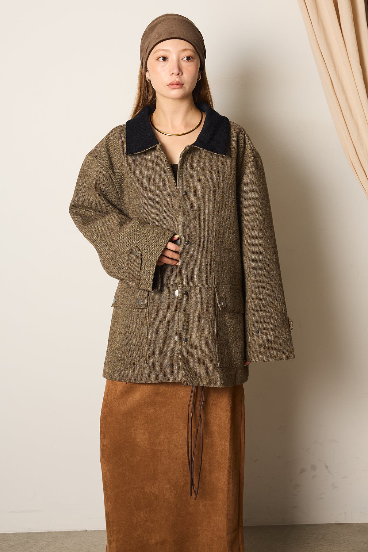 即納】襟コーデュロイツイードカバーオール – ESICA