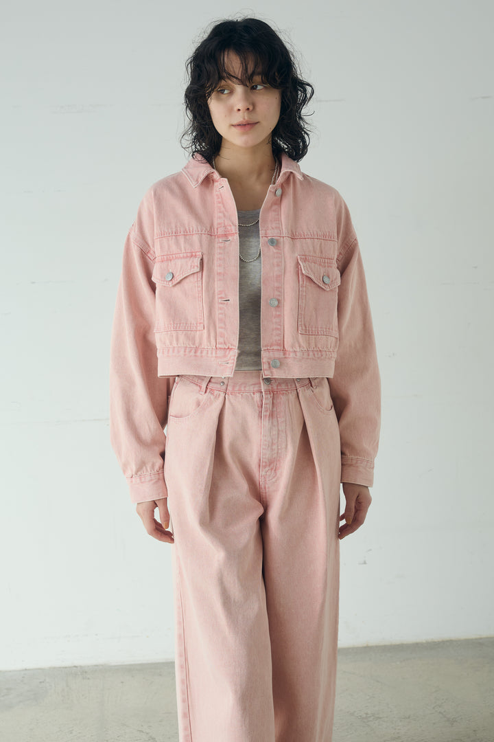 カラーデニムショート丈Gジャンジャケット